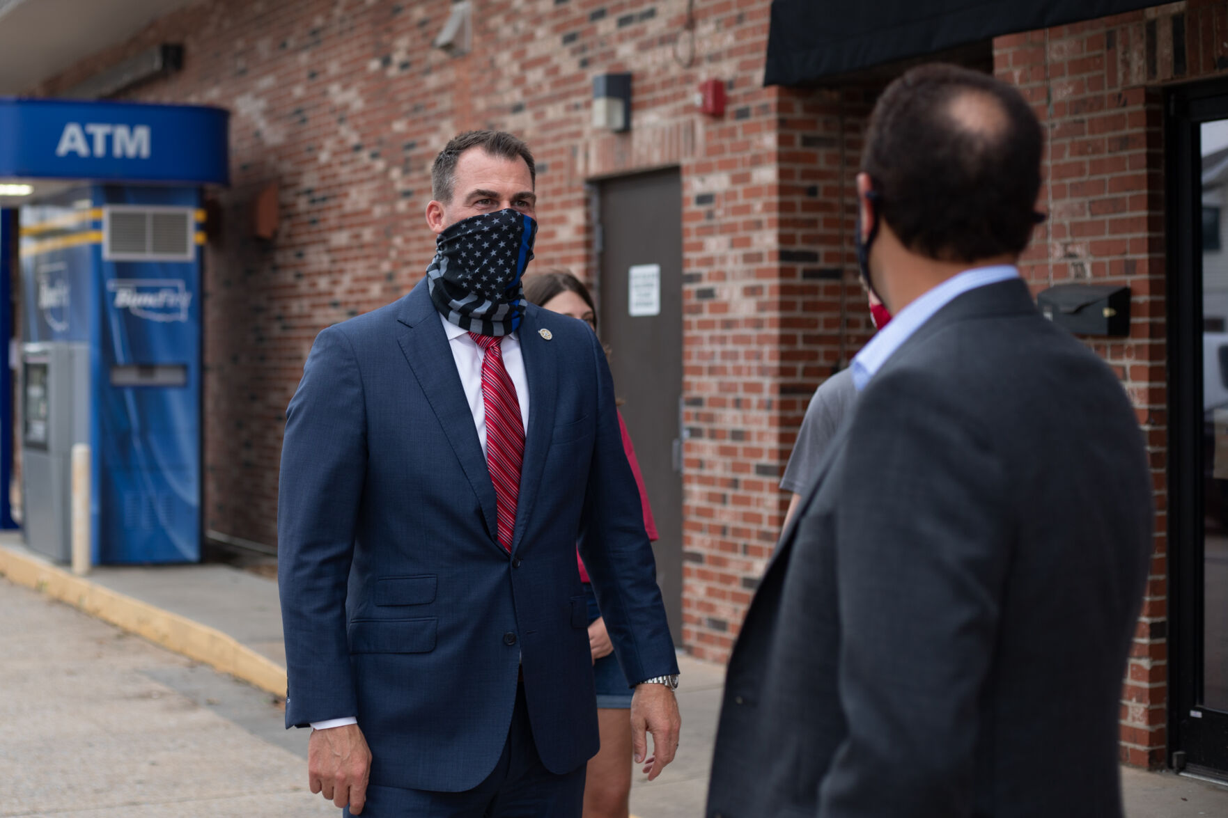 Oklahoma Governor Kevin Stitt and OU President Joseph Harroz